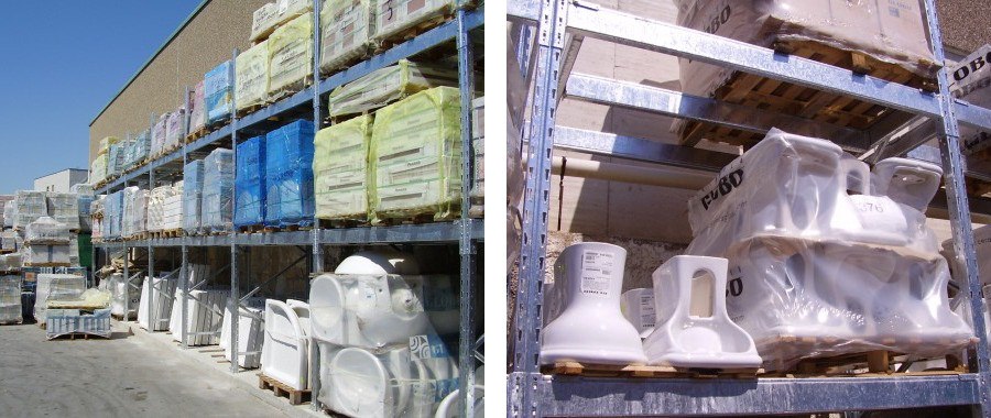 6. Scaffalature portapallet scelte dai nostri clienti per immagazzinare ceramiche e sanitari